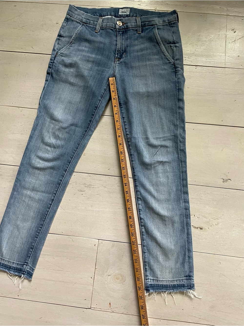 Hudson Women’s Jeans Jamie Slim Chino Light Wash Frayed Hem Size 26 Made in USA - Picture 9 of 10